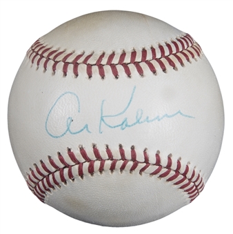 Lot of (4) Hall of Famers Single Signed Baseballs: Musial, Kaline (2) & Puckett (JSA & PSA/DNA)